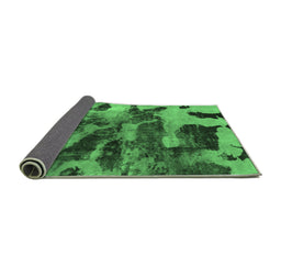 Sideview of Abstract Emerald Green Modern Rug, abs1120emgrn