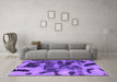 Machine Washable Abstract Purple Modern Area Rugs in a Living Room, wshabs1120pur