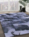 Abstract Blue Gray Modern Rug in Family Room, abs1120