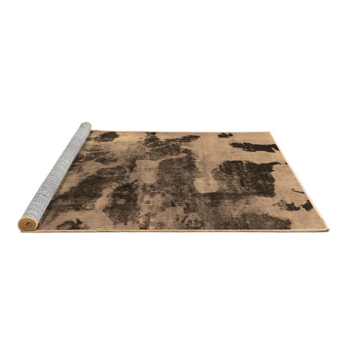 Sideview of Machine Washable Abstract Brown Modern Rug, wshabs1120brn