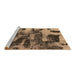 Sideview of Machine Washable Abstract Brown Modern Rug, wshabs1120brn