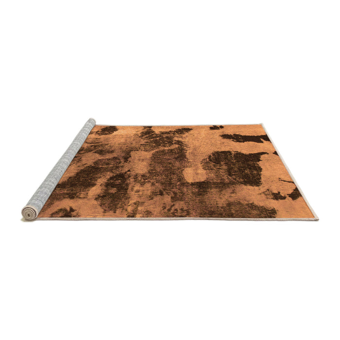 Sideview of Machine Washable Abstract Orange Modern Area Rugs, wshabs1120org
