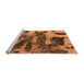 Sideview of Machine Washable Abstract Orange Modern Area Rugs, wshabs1120org