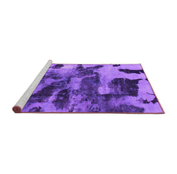 Sideview of Machine Washable Abstract Purple Modern Area Rugs, wshabs1120pur