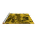 Sideview of Machine Washable Abstract Yellow Modern Rug, wshabs1120yw