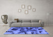 Machine Washable Abstract Blue Modern Rug in a Living Room, wshabs1120blu
