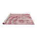 Sideview of Machine Washable Abstract Baby Pink Rug, wshabs1121