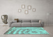 Machine Washable Abstract Turquoise Modern Area Rugs in a Living Room,, wshabs1121turq