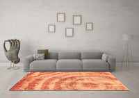 Machine Washable Abstract Orange Modern Rug, wshabs1121org