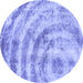 Round Abstract Blue Modern Rug, abs1121blu