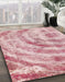 Machine Washable Abstract Baby Pink Rug in a Family Room, wshabs1121