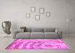 Machine Washable Abstract Pink Modern Rug in a Living Room, wshabs1121pnk