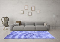 Machine Washable Abstract Blue Modern Rug, wshabs1121blu