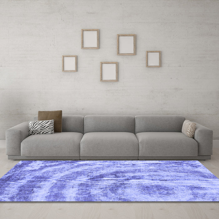 Machine Washable Abstract Blue Modern Rug in a Living Room, wshabs1121blu