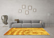 Machine Washable Abstract Yellow Modern Rug in a Living Room, wshabs1121yw