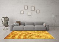 Machine Washable Abstract Yellow Modern Rug, wshabs1121yw