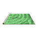 Sideview of Machine Washable Abstract Emerald Green Modern Area Rugs, wshabs1121emgrn