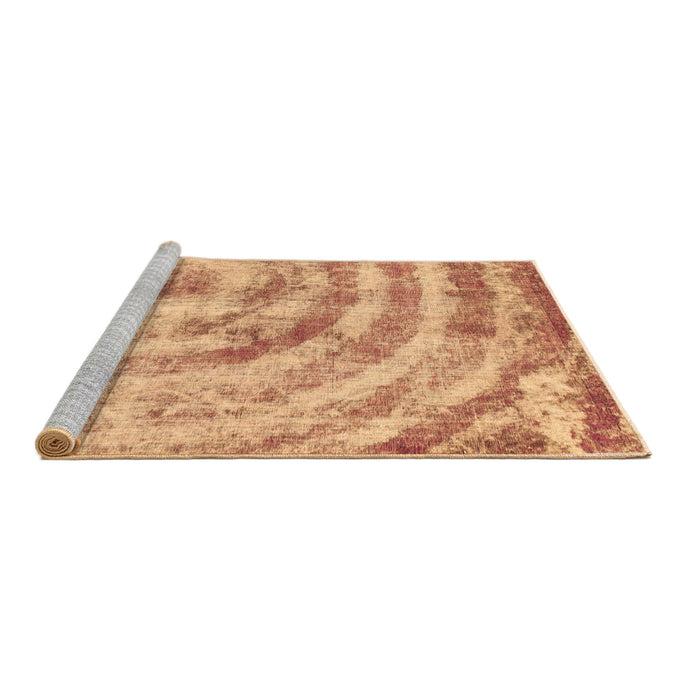 Sideview of Machine Washable Abstract Brown Modern Rug, wshabs1121brn