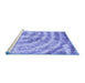 Sideview of Machine Washable Abstract Blue Modern Rug, wshabs1121blu