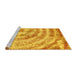 Sideview of Machine Washable Abstract Yellow Modern Rug, wshabs1121yw