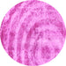 Round Machine Washable Abstract Pink Modern Rug, wshabs1121pnk