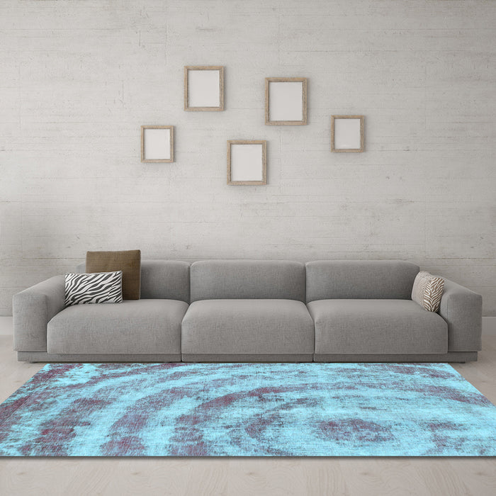 Machine Washable Abstract Light Blue Modern Rug in a Living Room, wshabs1121lblu