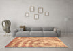 Machine Washable Abstract Brown Modern Rug in a Living Room,, wshabs1121brn