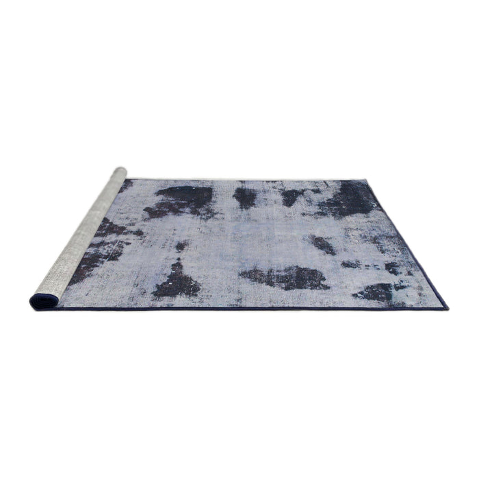 Sideview of Machine Washable Abstract Light Steel Blue Rug, wshabs1122