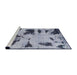 Sideview of Machine Washable Abstract Light Steel Blue Rug, wshabs1122