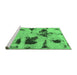 Sideview of Machine Washable Abstract Emerald Green Modern Area Rugs, wshabs1122emgrn