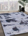 Machine Washable Abstract Light Steel Blue Rug in a Family Room, wshabs1122