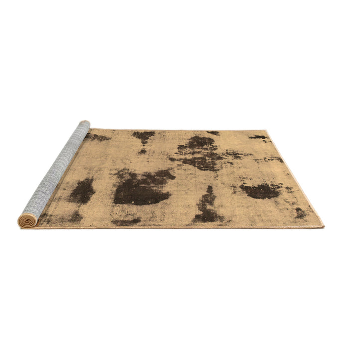 Sideview of Machine Washable Abstract Brown Modern Rug, wshabs1122brn