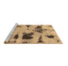Sideview of Machine Washable Abstract Brown Modern Rug, wshabs1122brn