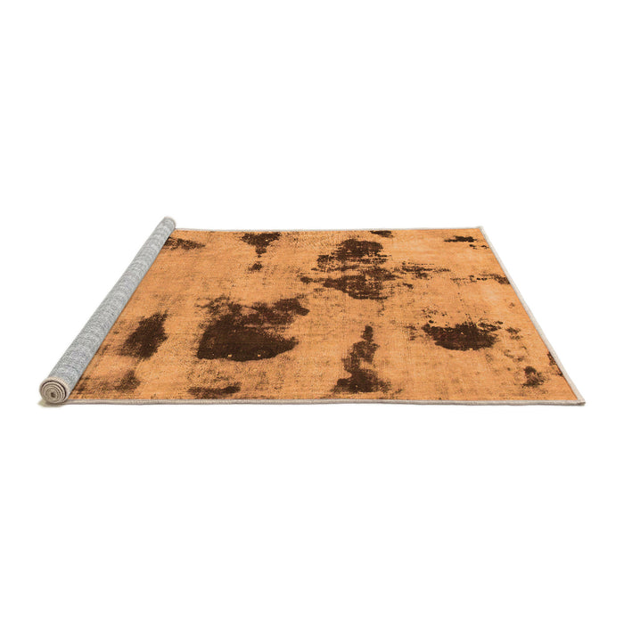 Sideview of Machine Washable Abstract Orange Modern Area Rugs, wshabs1122org