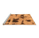 Sideview of Machine Washable Abstract Orange Modern Area Rugs, wshabs1122org