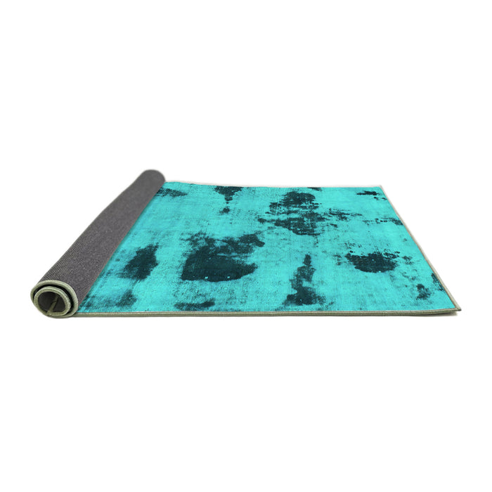 Sideview of Abstract Turquoise Modern Rug, abs1122turq