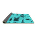 Sideview of Abstract Turquoise Modern Rug, abs1122turq