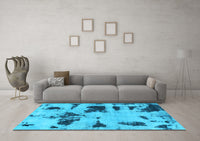 Machine Washable Abstract Light Blue Modern Rug, wshabs1122lblu