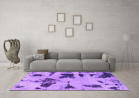 Machine Washable Abstract Purple Modern Rug, wshabs1122pur