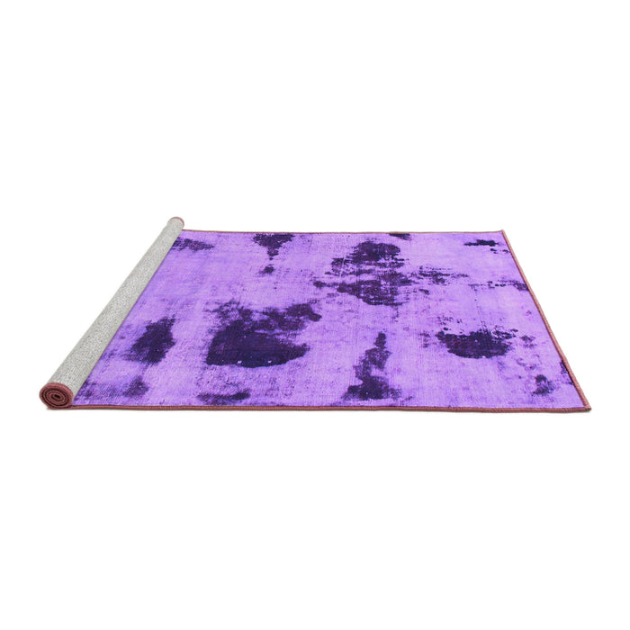 Sideview of Machine Washable Abstract Purple Modern Area Rugs, wshabs1122pur