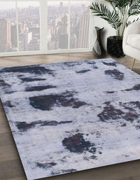 Abstract Light Steel Blue Modern Rug, abs1122