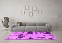 Machine Washable Abstract Pink Modern Rug, wshabs1122pnk