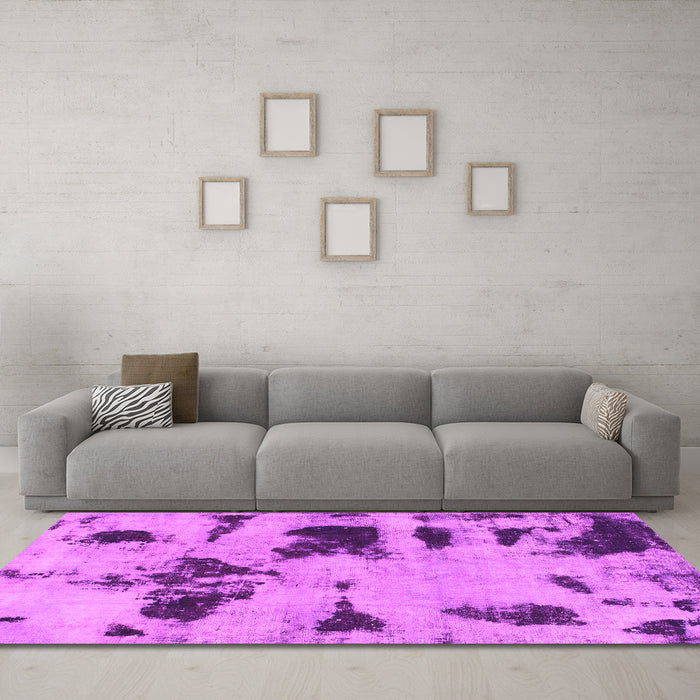 Machine Washable Abstract Pink Modern Rug in a Living Room, wshabs1122pnk