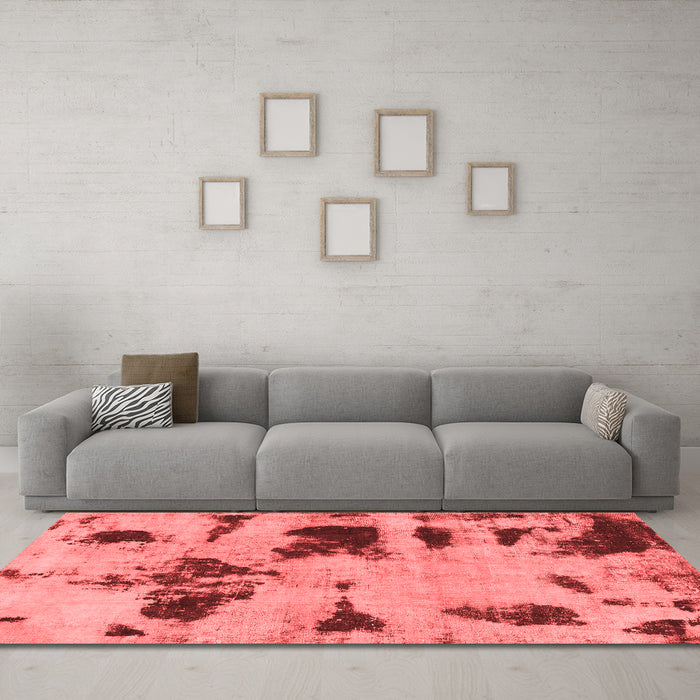Modern Red Washable Rugs