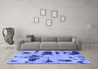 Machine Washable Abstract Blue Modern Rug, wshabs1122blu