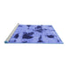 Sideview of Machine Washable Abstract Blue Modern Rug, wshabs1122blu