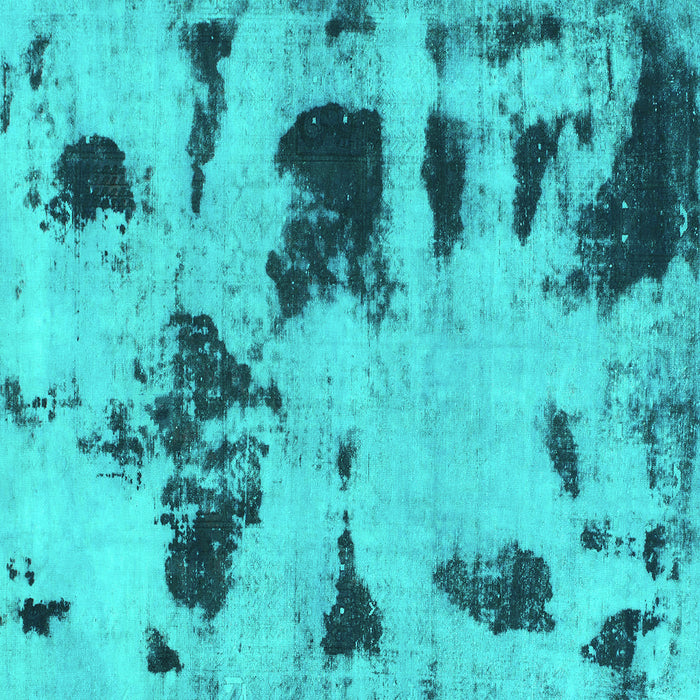 Square Abstract Turquoise Modern Rug, abs1122turq