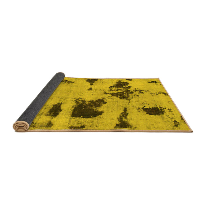 Sideview of Abstract Yellow Modern Rug, abs1122yw