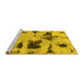 Sideview of Machine Washable Abstract Yellow Modern Rug, wshabs1122yw