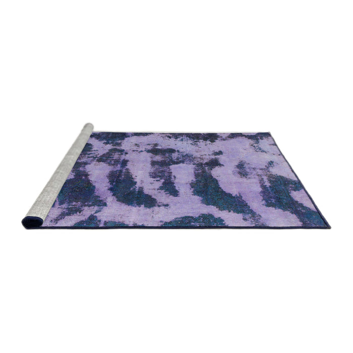Sideview of Machine Washable Abstract Purple Mimosa Purple Rug, wshabs1123